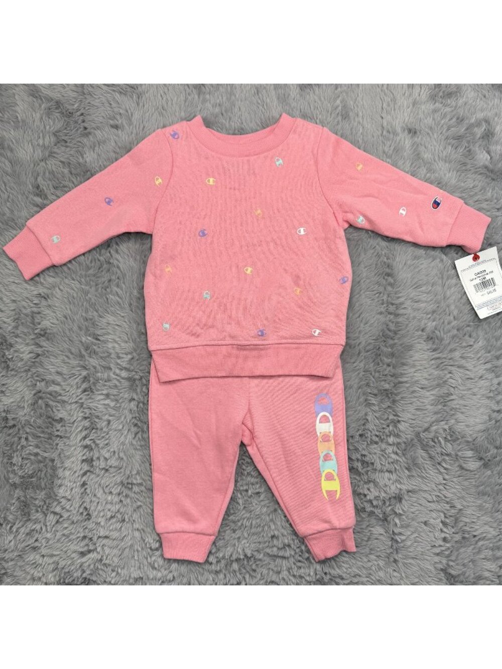 Champion Baby Girls Pink Sweatshirt & Sweatpants Set Size 12M Cotton Blend